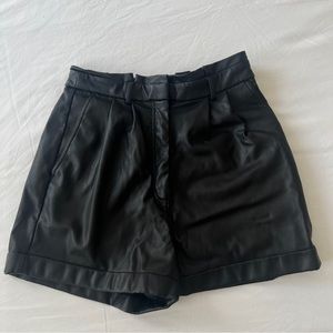 Express faux leather high waisted shorts EUC size 8
